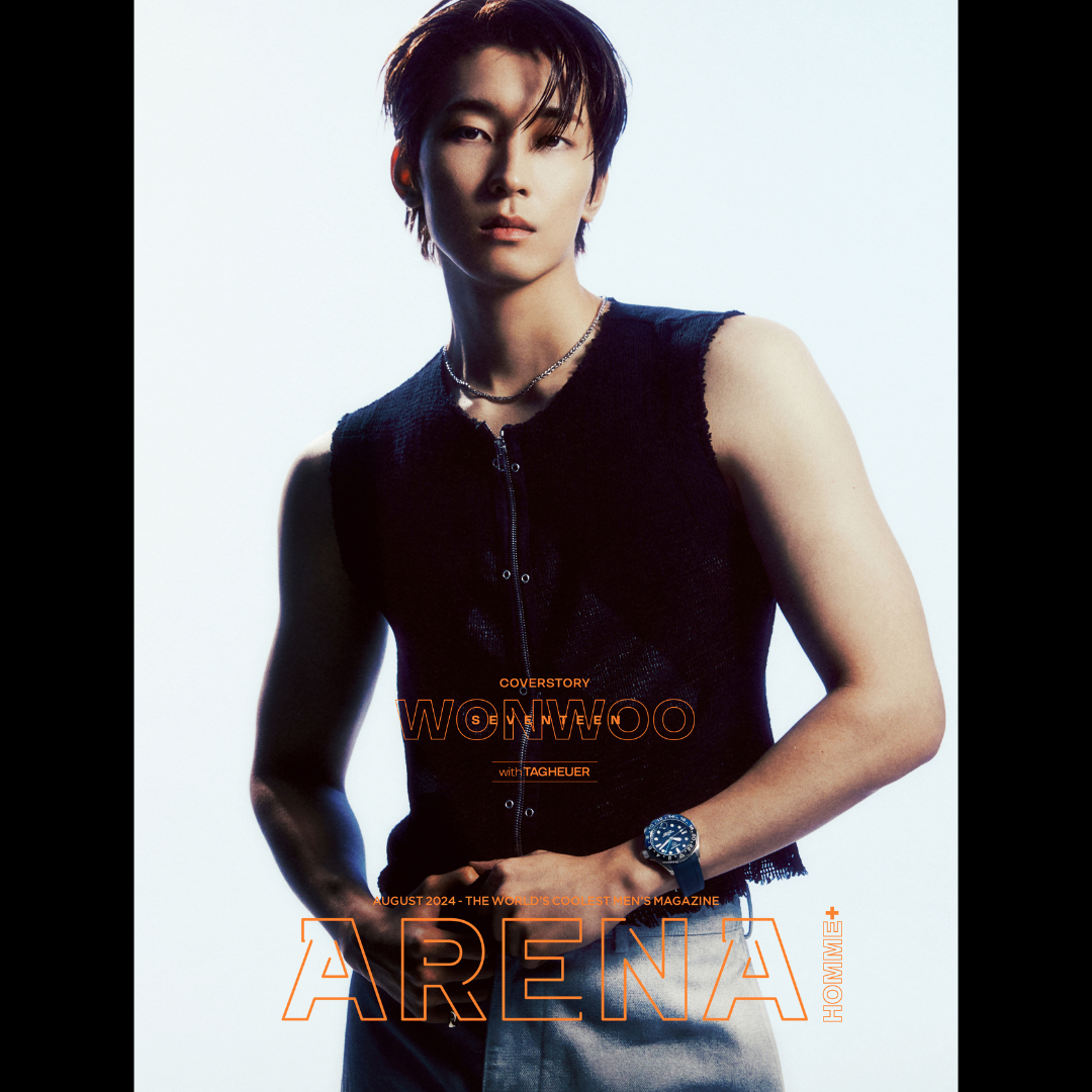 세븐틴 원우 SEVENTEEN WONWOO 표지 ARENA HOMME Magazine 2024 8월호